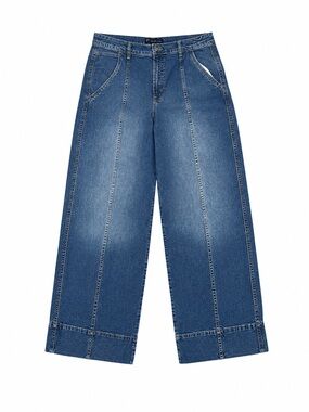 GAP Women's Wide-Leg High-Rise Jeans in Mid Blue Wash
